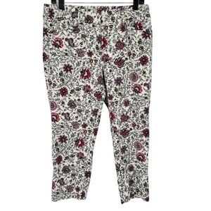 Ann Taylor loft Floral Print Capri Pants Womens Size 10 petite Cotton Blend